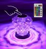 Night Light Bluetooth Speaker 3D Glass Bedside Table Lamp Color LED Night Lamp Touch Control Rechargeable Portable