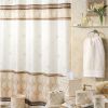 Muwago Luxurious Lattice Print Vintage Classic Shower Curtain Elegant Thick Waterproof Light Brown Marble Pattern Bath Cover