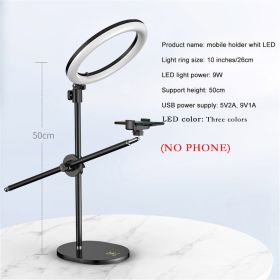 Monopod Mount Bracket with LED Ring Flash Light Lamp Tabletop Stand Tripods with Mobile Phone Holder Overhead shot For Nail art (Ships From: China, Color: Table Fill light)