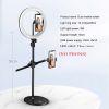 Monopod Mount Bracket with LED Ring Flash Light Lamp Tabletop Stand Tripods with Mobile Phone Holder Overhead shot For Nail art