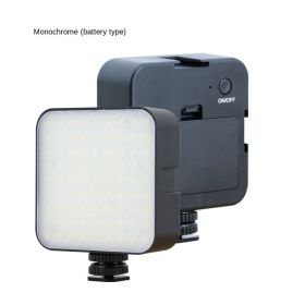 Mini fill light; portable pocket; dual color soft light; mobile phone; live camera; lighting; small camera; photography light (Specifications: Battery type (monochrome lamp))