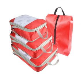 4pcs Packing Cubes Suitcase Organiser Packing Bags Luggage Organiser Set (Color: Red)