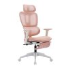 Multi-functional Ergonomic Mesh Office Chair with Adjustable Armrest,Footrest,Lumbar Support, 360°  Silent Wheels,Headrest for Home & Office