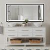 4 Size LED Bathroom Mirror;  Backlit and Front Lighted Mirror for Bathroom;  Wall Mounted Bathroom Vanity Framed Mirror Includes Dimmer;  ; Defogger;