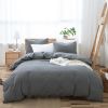 100% Washed Cotton Duvet Cover Set, Durable Fade-Resistant Natural Bedding Set (No Comforter)