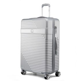 MKF Collection Mykonos Extra Large Check-in Spinner by Mia K (Material: Polycarbonate, Color: Silver)