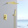 Shower System Shower Faucet Combo Set Wall Mounted with 12" Rainfall Shower Head and handheld shower faucet