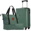 Hardshell Luggage Sets 3 Piece Carry-on Suitcases with Wheels, TSA Lock for Men Women, Green (20in)