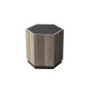 WESOME Hexagonal Rural Style Garden Retro Living Room Coffee Table with 2 drawers, Textured Black + Warm Oak