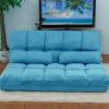 Double Chaise Lounge Sofa Floor Couch and Sofa with Two Pillows