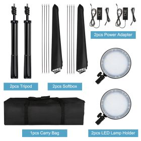 50X70 LED Lamp Softbox Photography Lighting Kit Two Color Soft Box Continuous Light System Accessories For Photographic Camera (Color: LED Softbox Kit B)