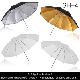 33 Inch 83cm Photography Studio Flash Gold Silver Translucent White soft Umbrella for Studio Lamp Flash Lighting Accessories (Color: SH-4)