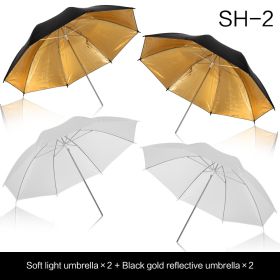 33 Inch 83cm Photography Studio Flash Gold Silver Translucent White soft Umbrella for Studio Lamp Flash Lighting Accessories (Color: SH-2)