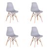 Set of 4 Modern Style Dining Chair, Shell Lounge Plastic Chair for Kitchen, Dining, Bedroom