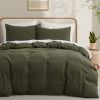 100% Washed Cotton Duvet Cover Set, Durable Fade-Resistant Natural Bedding Set (No Comforter)