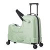 22 Inch Kid's Ride on Suitcase Children's Trolley Luggage with Spinner Wheels \Lock\Safty Belt\Telescoping Handle Blue