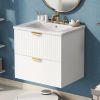 Modern 24-Inch Wall-Mounted Bathroom vanity with 2 Drawers, Ideal for Small Bathrooms