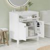 30-inch Bathroom Vanity with Ceramic Sink, Modern Green Single Bathroom Cabinet with 2 Doors and a Shelf, Soft Close Doors