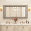 Solid Wood Frame Flat Bathroom Mirror-Large