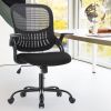 Office Mid Back Ergonomic Mesh Computer Desk Larger Seat Executive Height Adjustable Swivel Task Chair with Lumbar Support