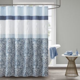 Printed and Embroidered Shower Curtain (Color: as Pic)