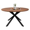 53" Mid-Century Modern Round Dining Table for 4-6 Person W/Solid Metal Legs