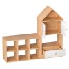 Versatile Children's Bookshelf with House-Shaped Design, Multi-Functional Storage for Books and Toys, Adjustable Placement