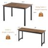 3 Pieces Dining Table Set with 2 Benches for Dining Room Kitchen Bar