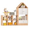 Versatile Children's Bookshelf with House-Shaped Design, Multi-Functional Storage for Books and Toys, Adjustable Placement