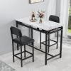 Kitchen Table Set, Dining Table and Chairs for 2, 3 Piece Dining Room Table Set with 2 Upholstered Chairs, Bar Dining Table Set for Small Spaces