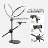 Monopod Mount Bracket with LED Ring Flash Light Lamp Tabletop Stand Tripods with Mobile Phone Holder Overhead shot For Nail art