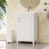 [Viedo] 20 Inch Modern Small Bathroom Vanity Cabinet With Ceramic Basin- 20*15.5*33.3 Inches,Ample Storage,1 Soft-Close Door