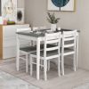 5-Piece Wooden Dining Set with Rectangular Table and 4 Chairs