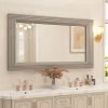 Solid Wood Frame Flat Bathroom Mirror-Large