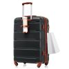 Luggage Set of 3, 20-inch with USB Port, Airline Certified Carry-on Luggage with Cup Holder, ABS Hard Shell Luggage with Spinner Wheels