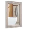 Solid Wood Frame Flat Bathroom Mirror-Large