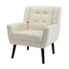 Modern Soft Linen Material Ergonomics Accent Chair Living Room Chair Bedroom Chair Home Chair With Black Legs For Indoor Home