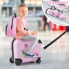 2 Pieces Kid Luggage Set with Spinner Wheels and Aluminum Handle