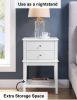 WOODEEM White Nightstand Bedrooms;  Large End Table for Living Room;  Bed Side Table with Drawers