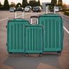 3-Piece Luggage Set - Durable Plastic Hardshell Suitcases with Spinner Rolling System, Expandable Travel Trolley Cases for Vacation, Business